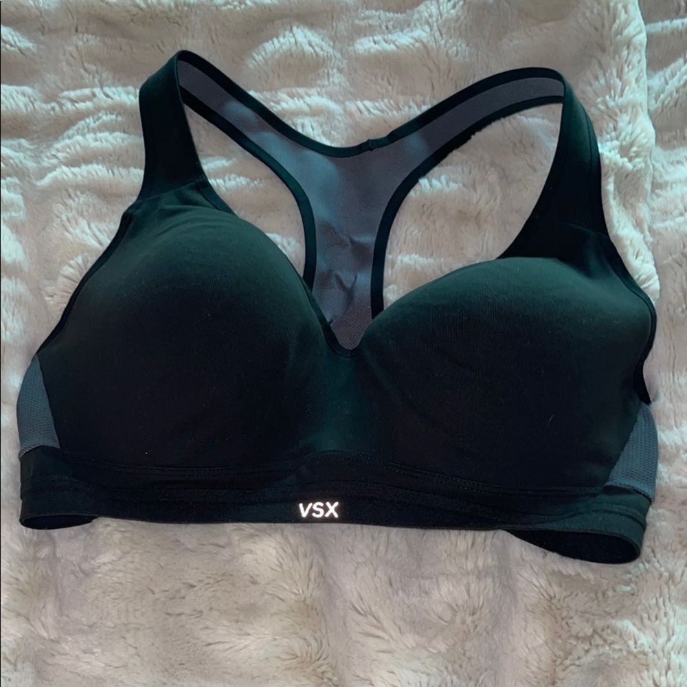 VSX Black Sports Bra Medium Support Moisture-Wicking
